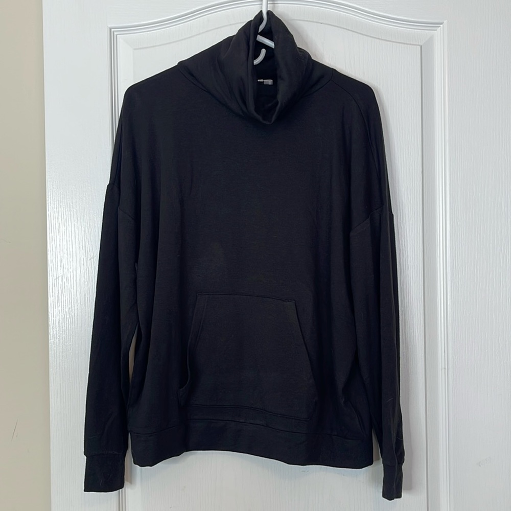 LOFT Mock Neck Sweatshirt Pullover Black Large
